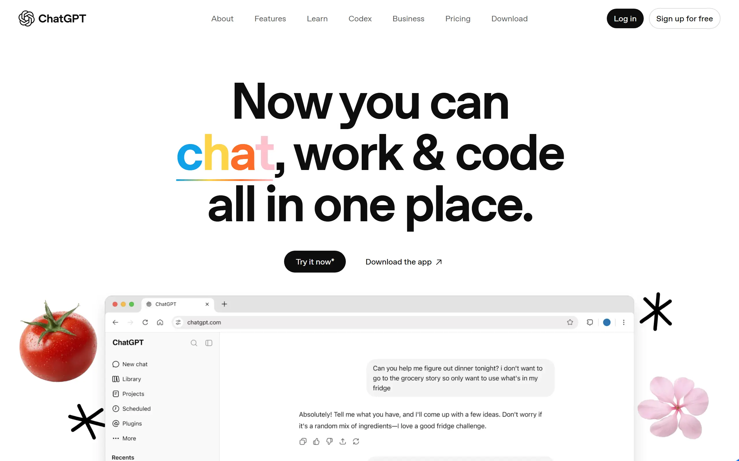 ChatGPT product page screenshot