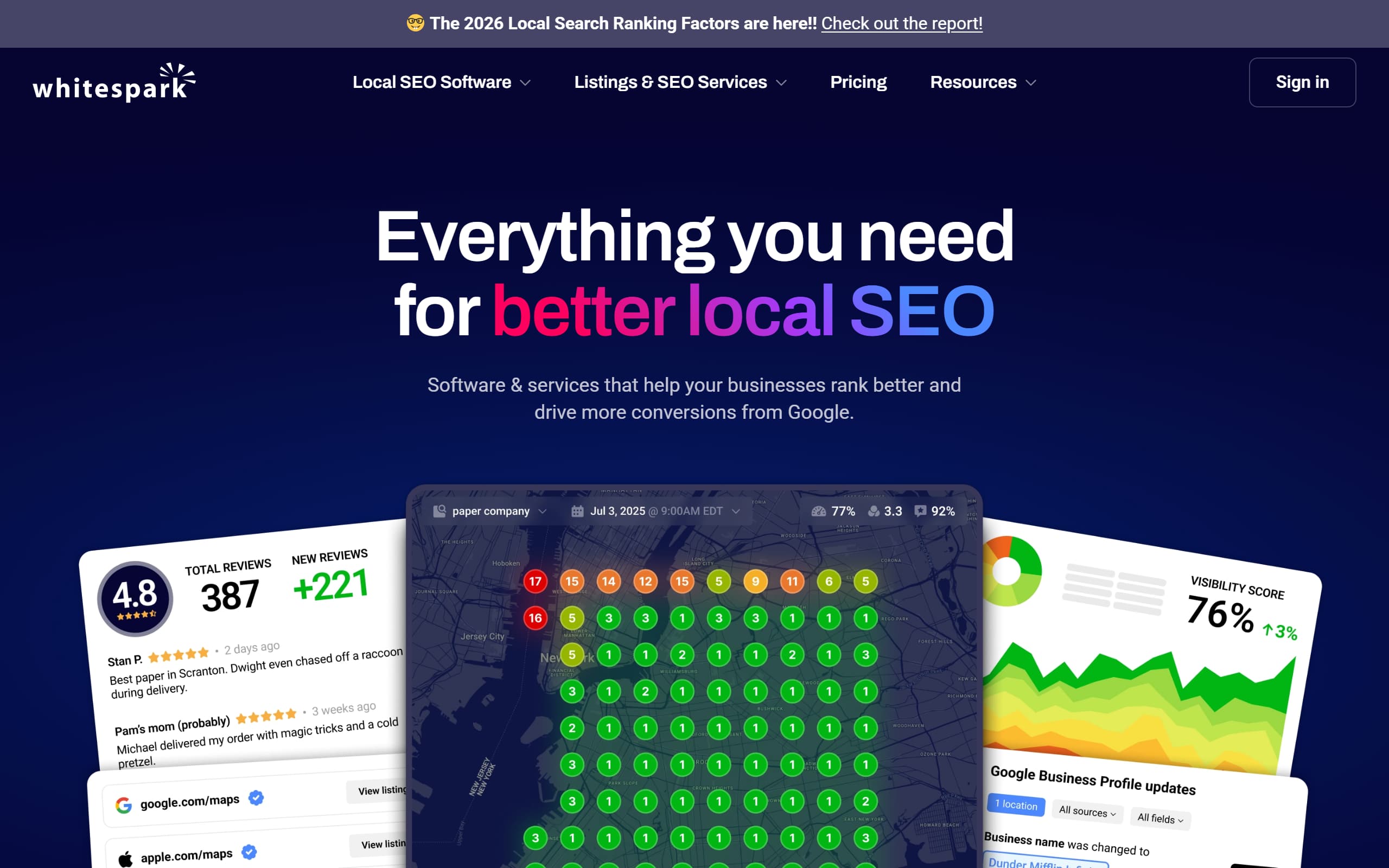 Whitespark homepage screenshot