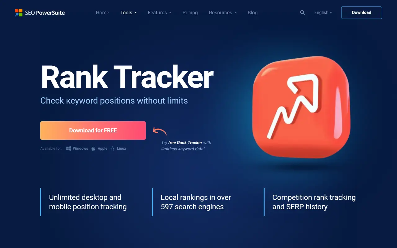 Rank Tracker by SEO PowerSuite screenshot