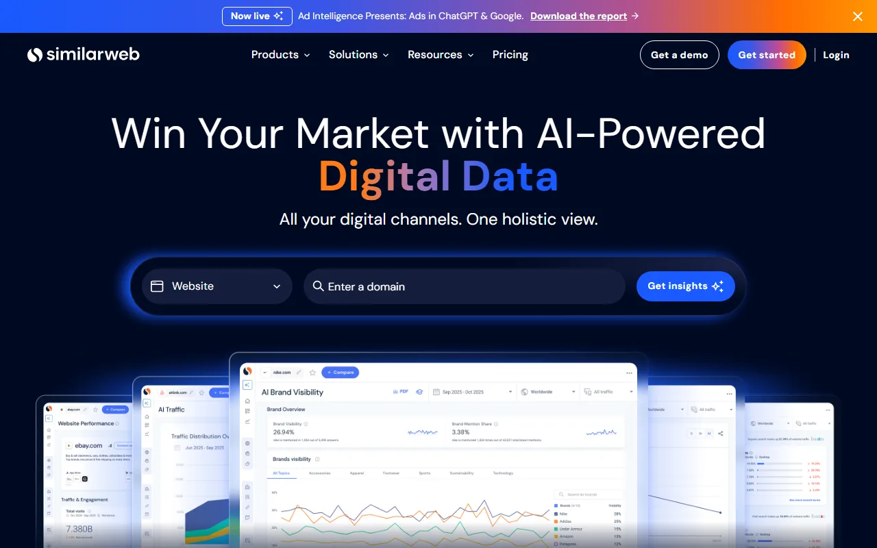 SimilarWeb homepage screenshot