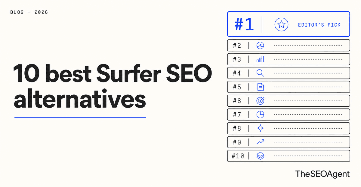 10 best Surfer SEO alternatives in 2026, ranked cover image
