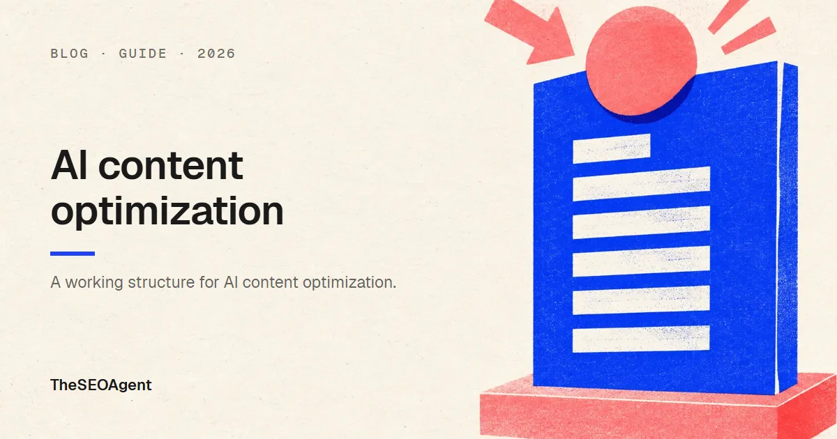 Editorial cover image for a guide on AI content optimization: how to optimize existing content with AI for rankings and citations