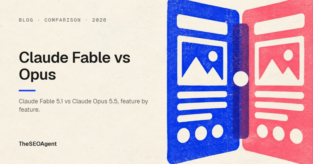 Editorial cover image for a comparison of Claude Fable 5.1 and Claude Opus 5.5 for writing