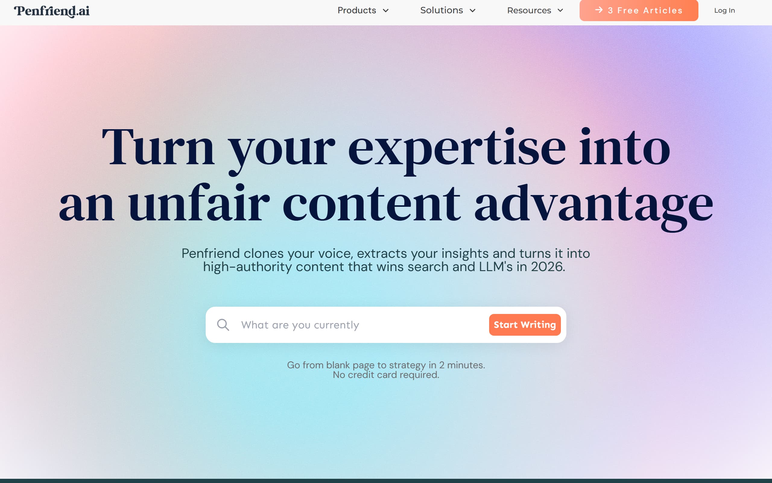 Penfriend.ai homepage screenshot
