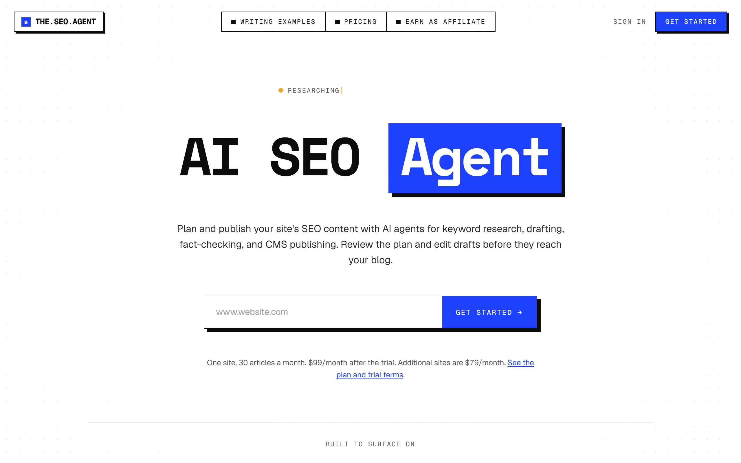 The SEO Agent screenshot