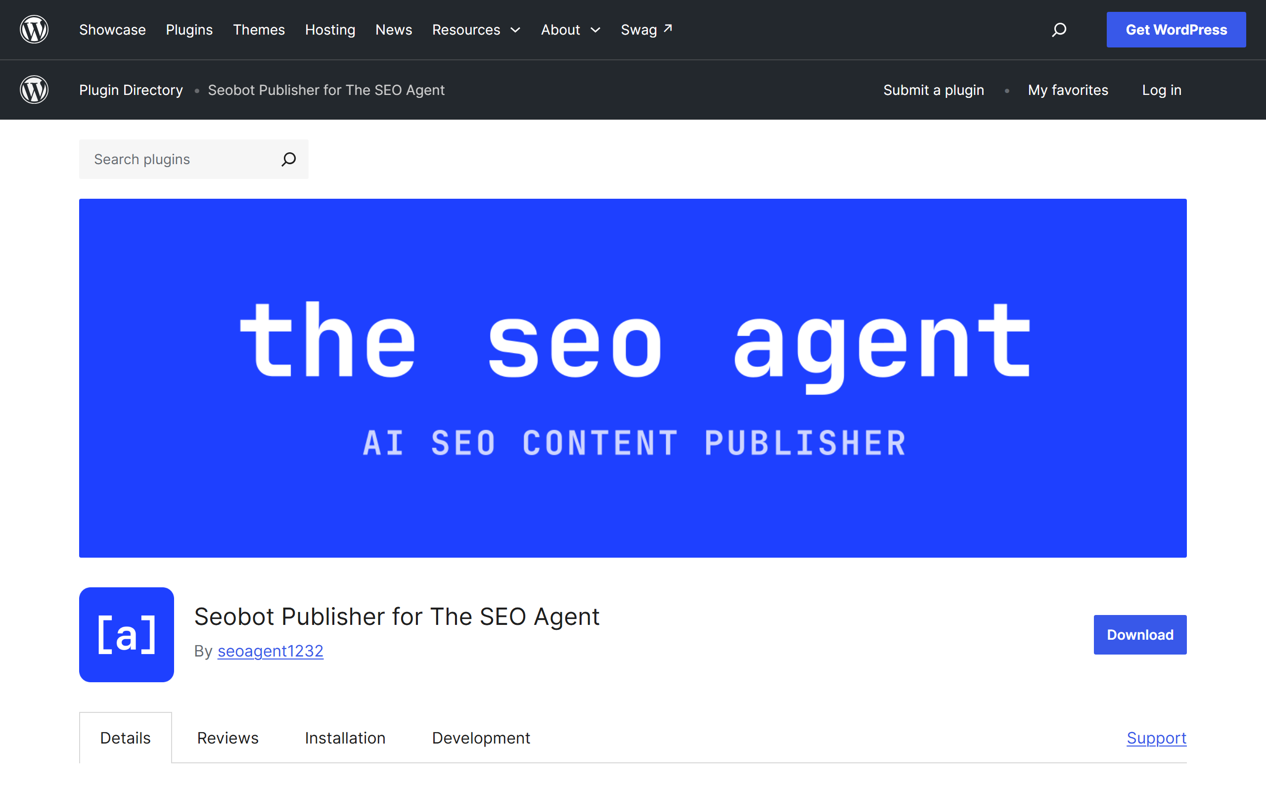 Seobot Publisher for The SEO Agent listing on the WordPress.org plugin directory