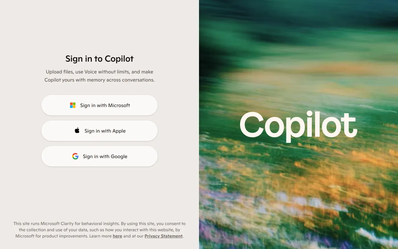 Microsoft Copilot screenshot