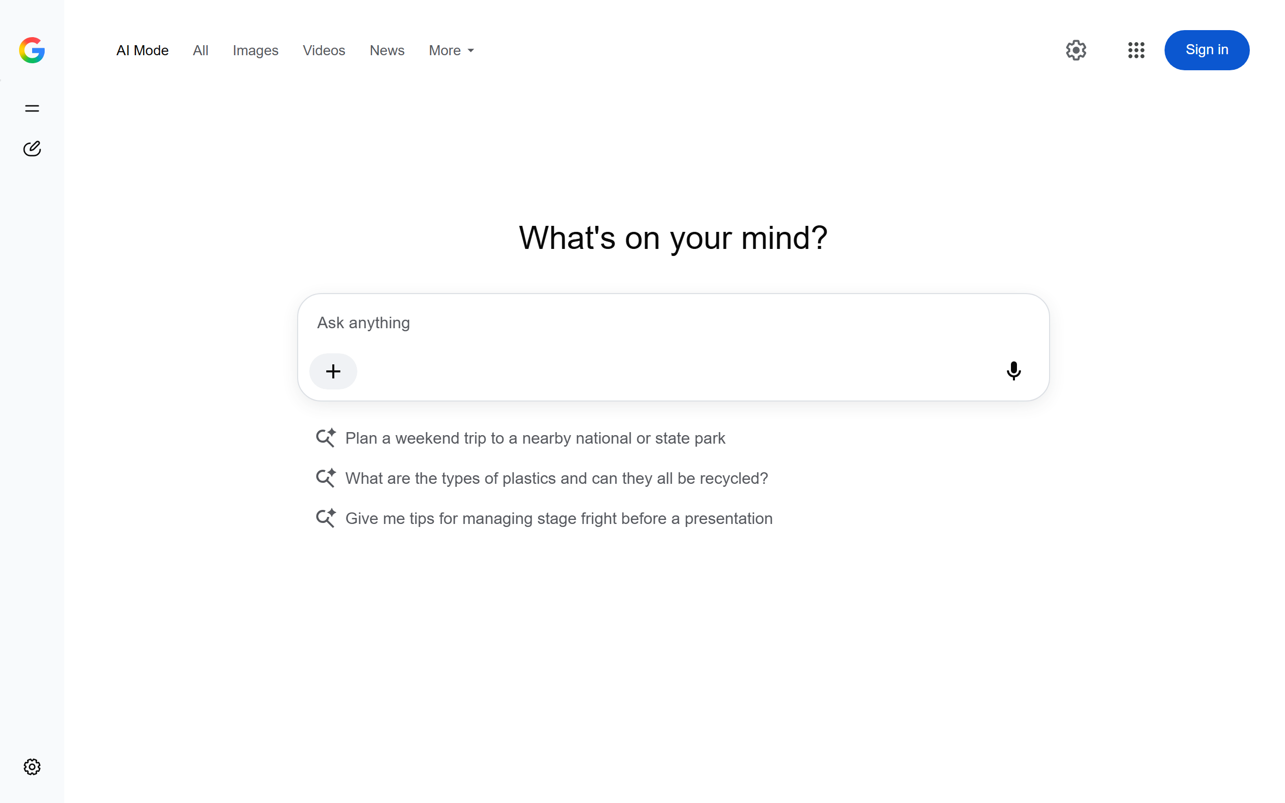 Google AI Mode screenshot