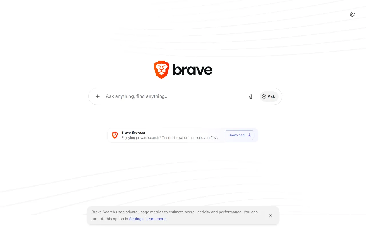 Brave Search screenshot