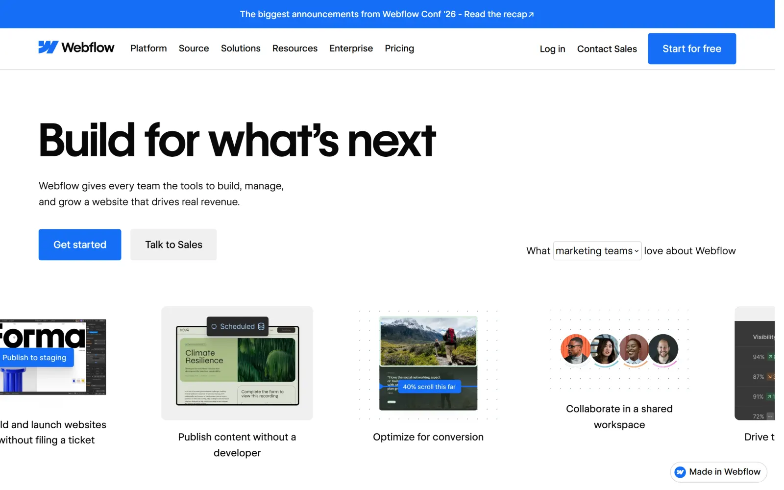 Webflow website screenshot