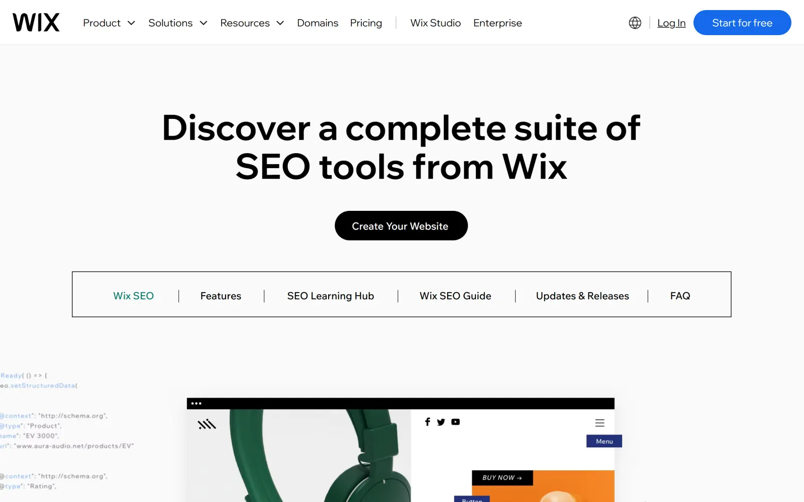 Wix website screenshot