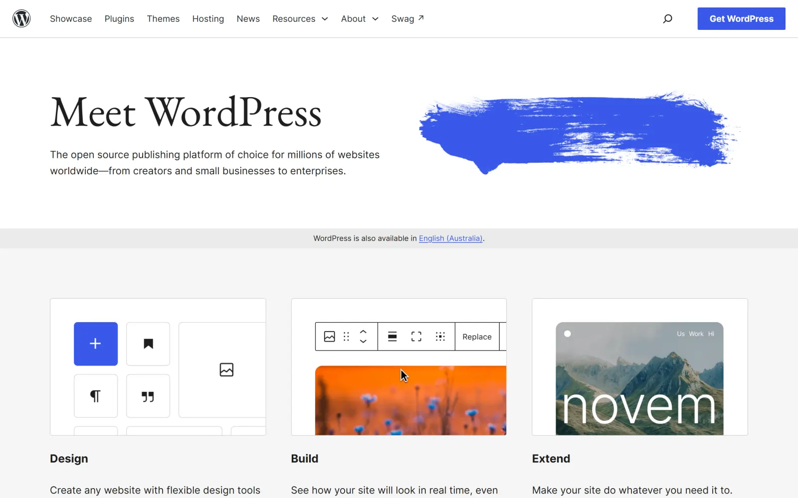 WordPress website screenshot