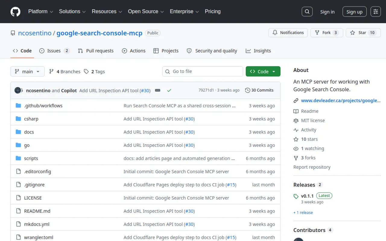 Google Search Console MCP open-source repository