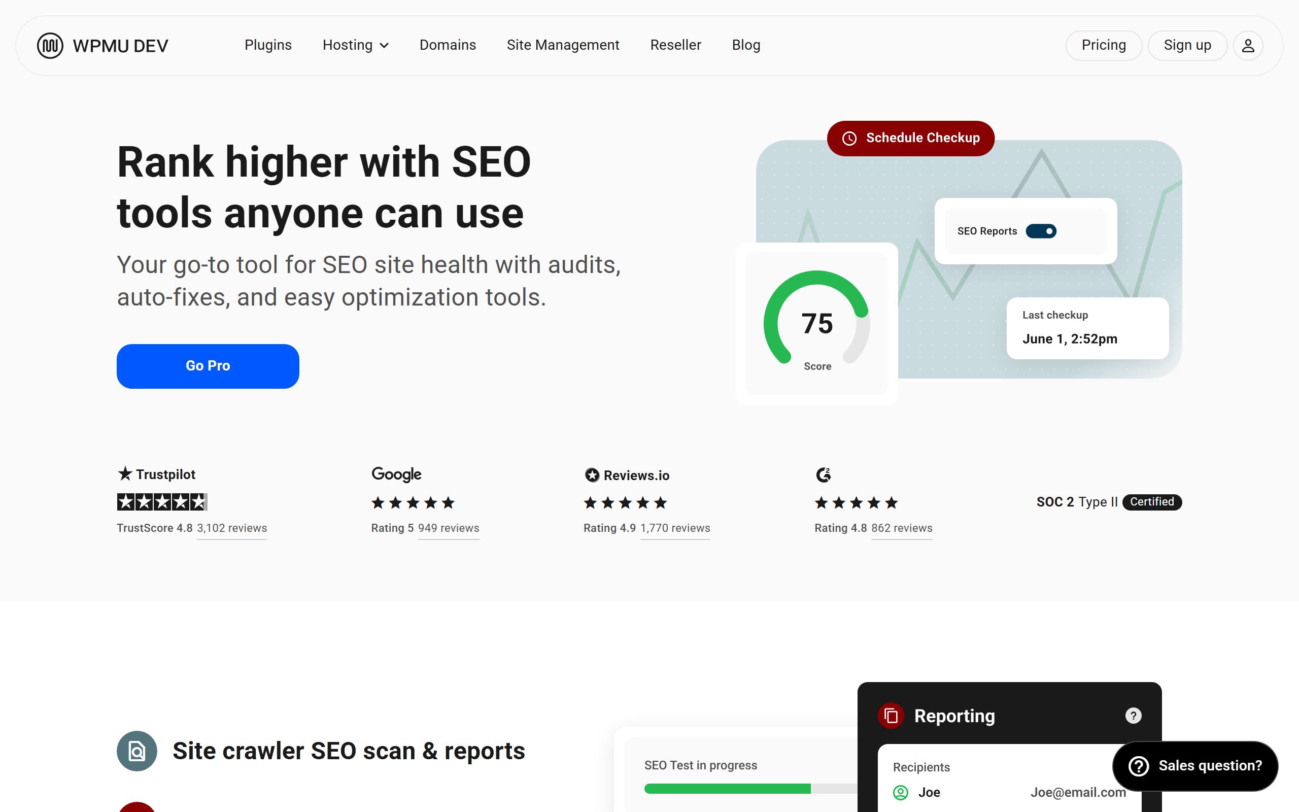 SmartCrawl product page on WPMU DEV