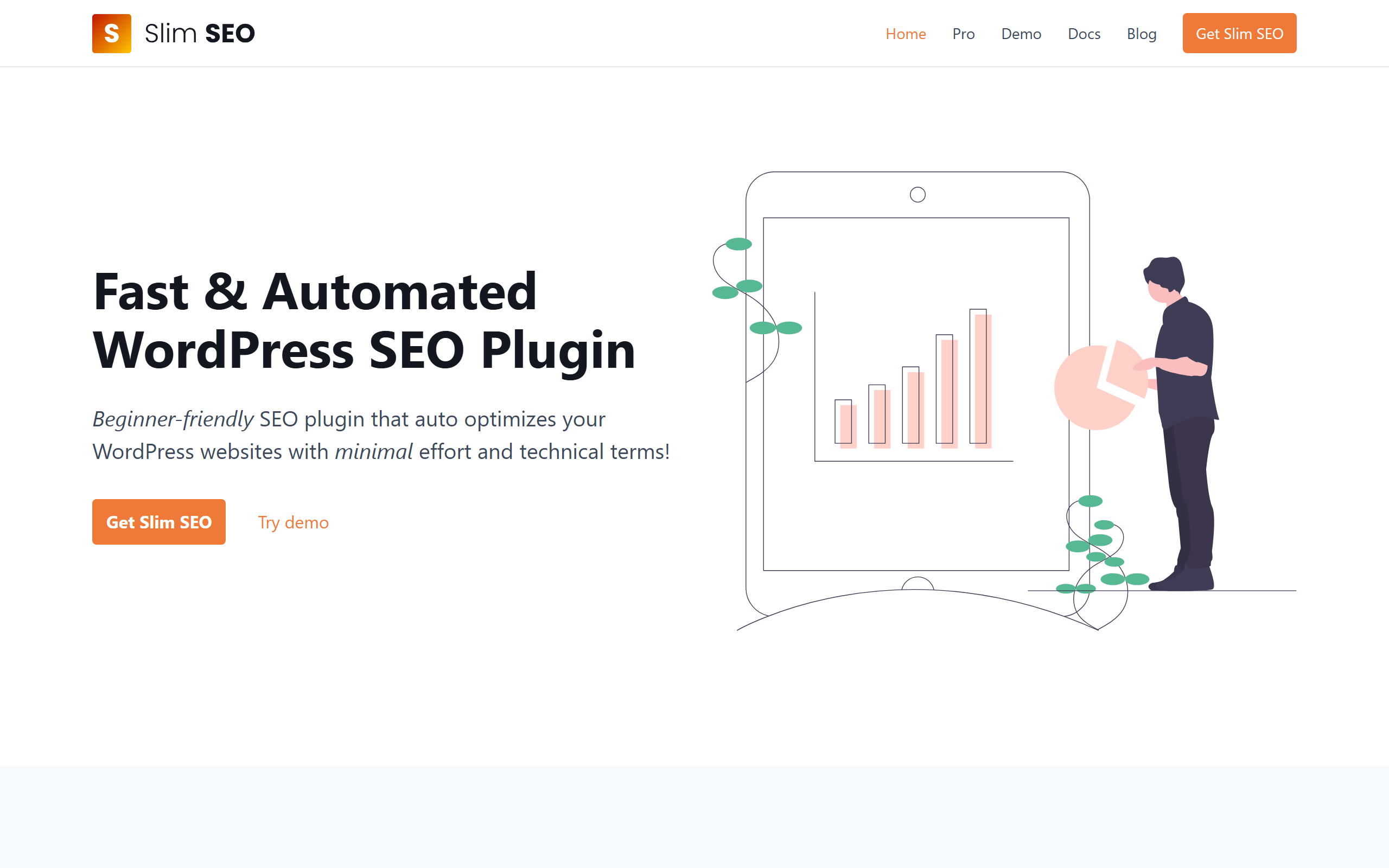 Slim SEO homepage for the lightweight WordPress SEO plugin