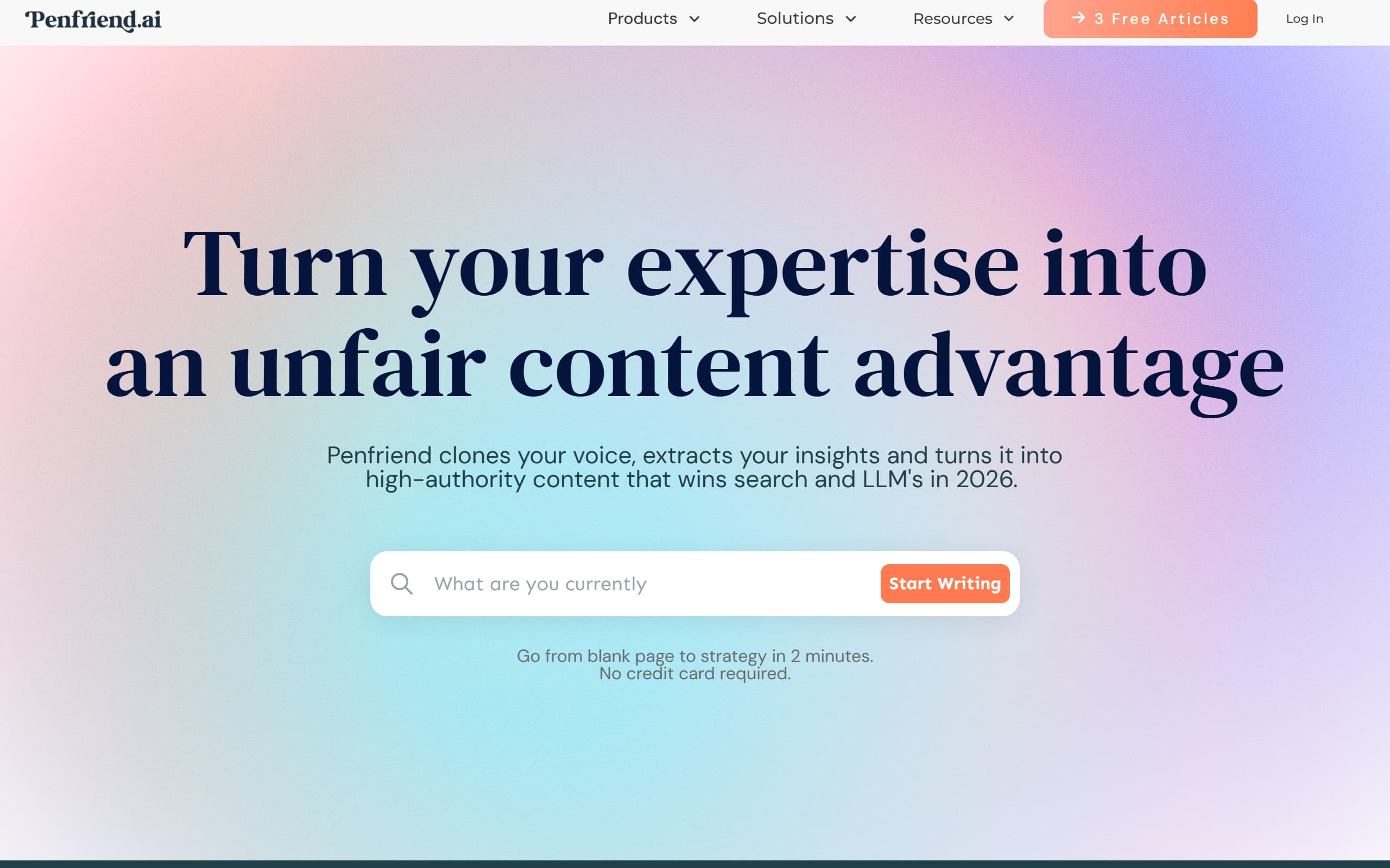 Penfriend.ai homepage screenshot