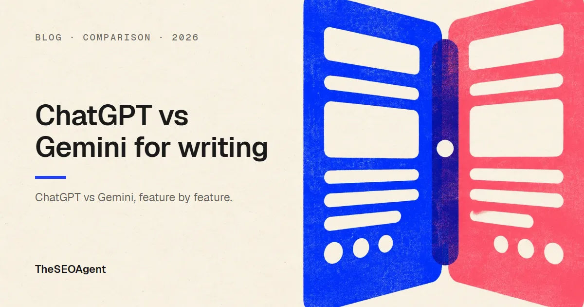 Editorial cover image for a guide comparing ChatGPT and Gemini for writing