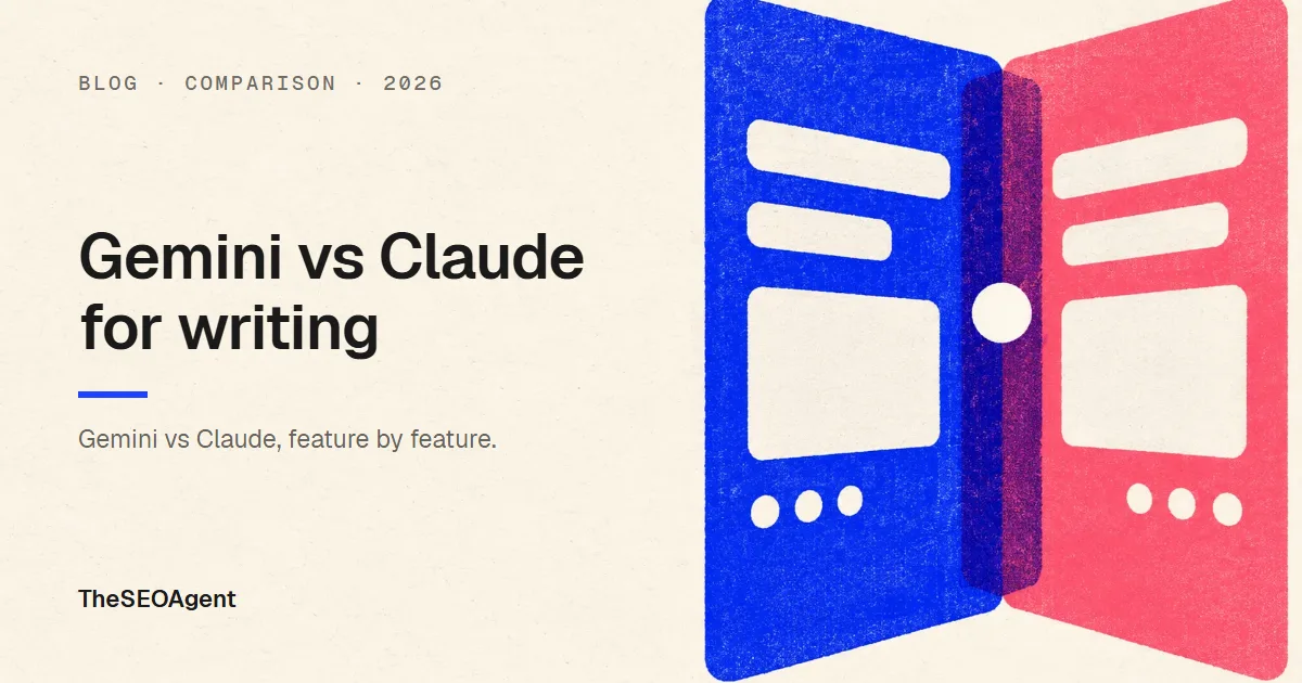 Editorial cover image for a guide comparing Gemini and Claude for writing