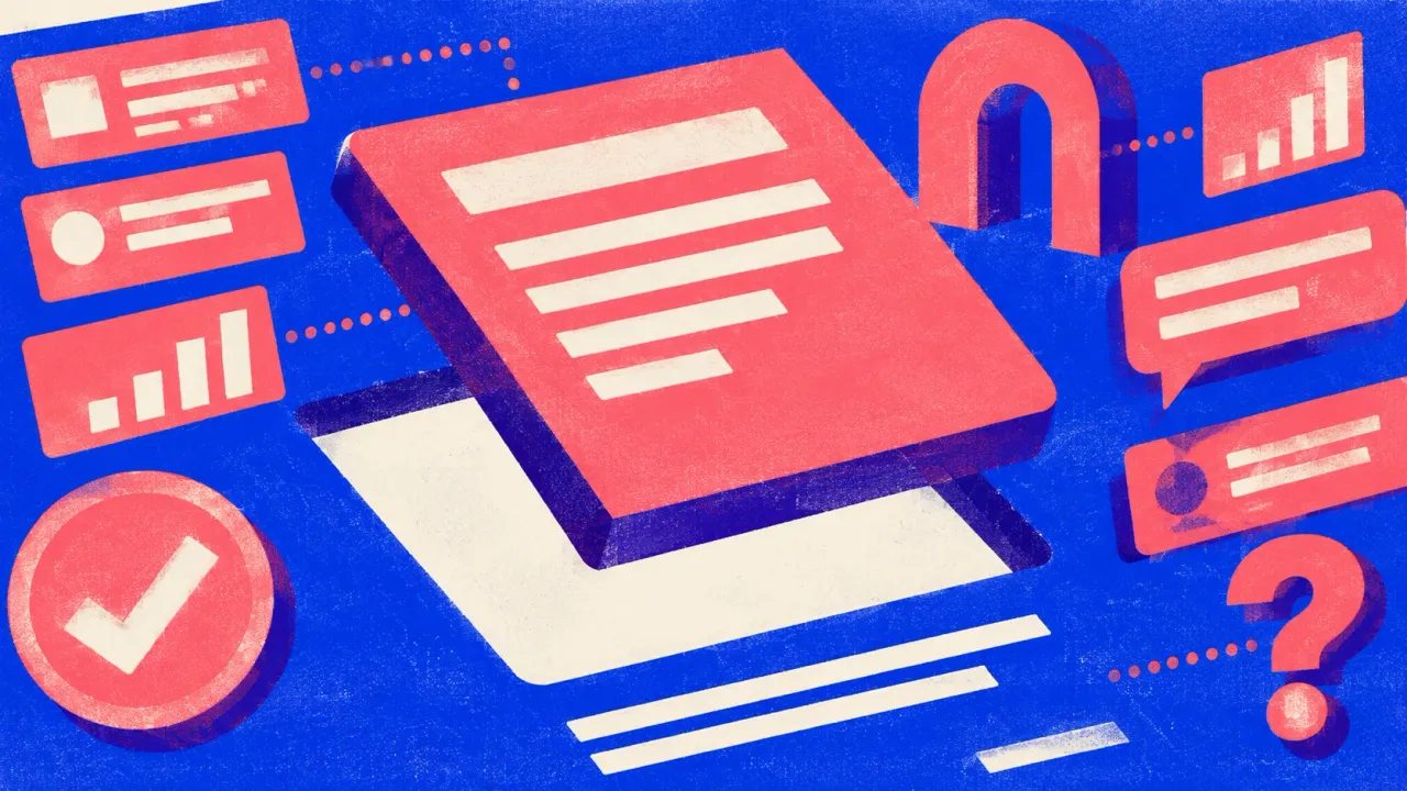 Editorial illustration: a quotation slab lifted clean out of a page block, leaving a gap behind it, showing that retrieval takes a passage rather than a whole page