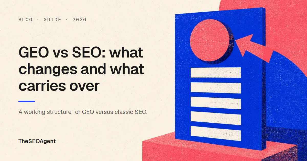 Editorial cover image for a guide comparing generative engine optimization with classic SEO