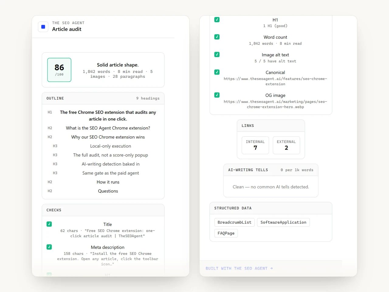 Chrome SEO Extension preview