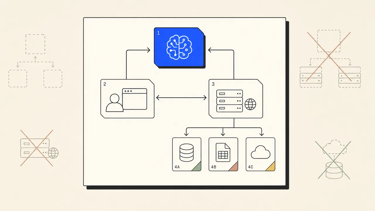 Host, client, SEO MCP server, and data-source message flow