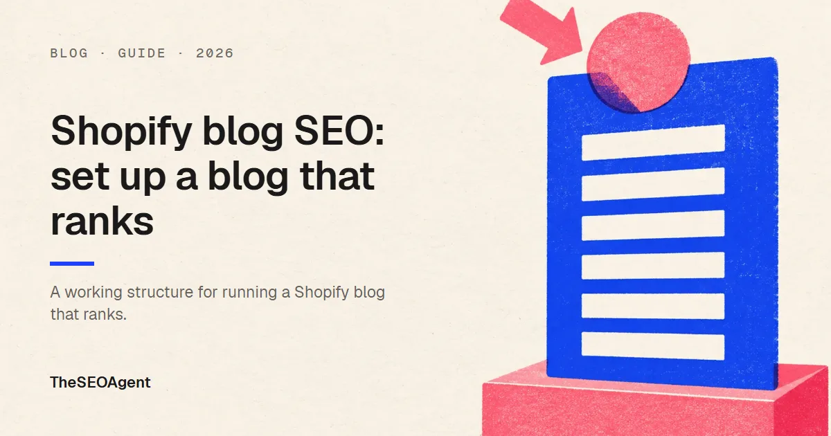 Editorial cover image for a guide to Shopify blog SEO