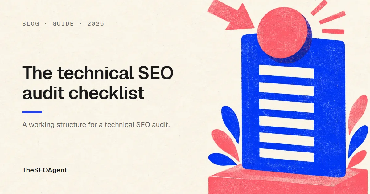 Editorial cover image for a technical SEO audit checklist